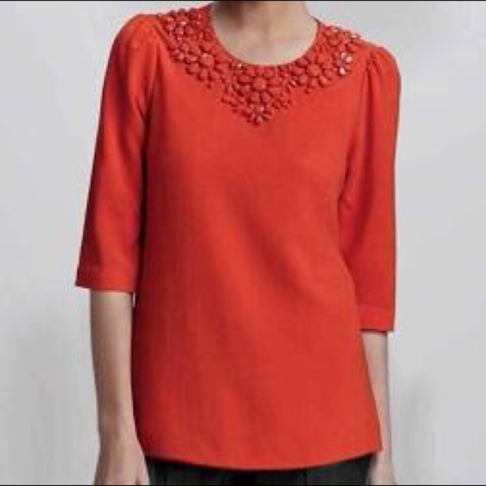 Kate Spade Colorfully orange top